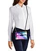Kurt Geiger London Mini Kensington Metallic Rainbow Striped Crossbody Bag - Image 2