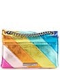 Kurt Geiger London Mini Kensington Metallic Rainbow Striped Crossbody Bag - Image 3