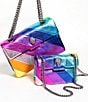 Color:Multi - Image 5 - Mini Kensington Metallic Rainbow Striped Crossbody Bag