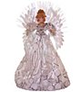 Kurt S. Adler 18#double; Multicolored Fiber-Optic LED White And Silver Angel Tree Topper - Image 1