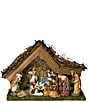 Kurt S. Adler Musical LED Lighted Nativity Set With Stable, 11-Piece Set - Image 1
