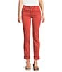 KUT from the Kloth Amy Denim Double Button Ankle Straight Leg Roll Up Cuff Jeans, Color:Clay - Image 1