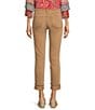 Color:Cappuccino - Image 2 - Amy Straight Leg Rolled Up Fray Hem Cropped Jeans