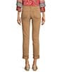 KUT from the Kloth Amy Straight Leg Rolled Up Fray Hem Cropped Jeans, Color:Cappuccino - Image 2