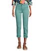 KUT from the Kloth Amy Straight Leg Rolled Up Fray Hem Cropped Jeans, Color:Sea Blue - Image 1