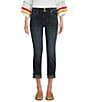KUT from the Kloth Amy Stretch Denim High Rise Straight Leg Double Button Cropped Jeans, Color:Acknowledging - Image 1