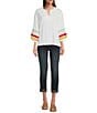 KUT from the Kloth Amy Stretch Denim High Rise Straight Leg Double Button Cropped Jeans, Color:Acknowledging - Image 3