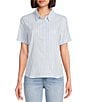 KUT from the Kloth Araceli Tencel Stripe Shirt, Color:Blue/White - Image 1