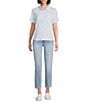 KUT from the Kloth Araceli Tencel Stripe Shirt, Color:Blue/White - Image 3