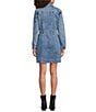 KUT from the Kloth Arlington Stretch Denim Point Collar Long Sleeve Button Down A-Line Dress, Color:Medium Wash - Image 4