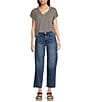 KUT from the Kloth Ashley High Rise Barrel Denim Jeans, Color:Moderate/Dark Wash - Image 3
