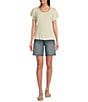 KUT from the Kloth Hailey Stretch Denim High Rise Bermuda Shorts, Color:Vigor - Image 3