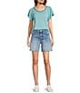 KUT from the Kloth Hailey Stretch Denim High Rise Shorts, Color:Focus - Image 3