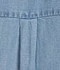 KUT from the Kloth Harriet Point Collar Short Ballon Sleeve Button Down Top, Color:Medium Wash - Image 4