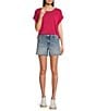 KUT from the Kloth Jane Stretch Denim High Rise Shorts, Color:Peaceful - Image 3