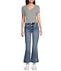KUT from the Kloth Kelsey High-Rise Wide Leg Bottom-Inset Ankle Jeans, Color:Defend - Image 3