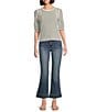 KUT from the Kloth Kelsey Stretch Denim High Rise Flare Leg Jeans, Color:Defiant - Image 5