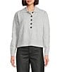 KUT from the Kloth Knit Point Collar Long Sleeve Sweater, Color:Heather Gray - Image 1