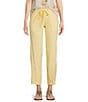 KUT from the Kloth Linen Blend High Rise Straight Leg Pants, Color:Daffodil - Image 1