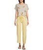 KUT from the Kloth Linen Blend High Rise Straight Leg Pants, Color:Daffodil - Image 3