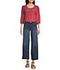 KUT from the Kloth Meg Braided Patch Pocket High Rise Wide Leg Ankle Jeans, Color:Fame - Image 3