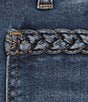 KUT from the Kloth Meg Braided Patch Pocket High Rise Wide Leg Ankle Jeans, Color:Fame - Image 4