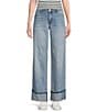 KUT from the Kloth Meg Fab-Ab High Rise Wide Leg Roll-Up Jeans, Color:Charming - Image 1