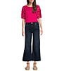 KUT from the Kloth Meg Wide Leg High-Rise Fab Ab Raw Hem Ankle Length Jeans, Color:Exhibited - Image 3
