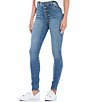 Color:Studious with Medium Base Wash - Image 1 - Mia High Rise Fab Ab Fit Technique Exposed Button Fly Skinny Jeans
