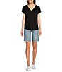 KUT from the Kloth Natalie Bermuda Mid Rise Shorts, Color:Ferocious - Image 3
