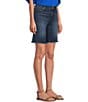 Color:Animating - Image 4 - Natalie Mid Rise 5-Pocket Style Frayed Cut Off Hem Bermuda Shorts