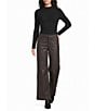 Kut from the Kloth Petite Meg Coated High Rise Wide Leg Ankle Jeans - Image 3