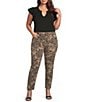 KUT From The Kloth Plus Size Stretch Twill Floral Straight Leg Ankle Pants - Image 3