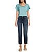 KUT from the Kloth Kut From The Kloth Rachael High Rise Straight Leg Raw Hem Mom Jean, Color:Explore Wash - Image 3
