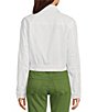KUT from the Kloth Rumi Stretch Twill Point Collar Long Sleeve Cropped Jacket, Color:White - Image 2