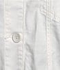 KUT from the Kloth Rumi Stretch Twill Point Collar Long Sleeve Cropped Jacket, Color:White - Image 4