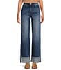 KUT from the Kloth Sienna High Rise Wide Leg Roll-Up Hem Jeans, Color:Alert - Image 1