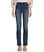 KUT from the Kloth Stevie High Rise Straight Leg Exposed Button Fly Denim Jeans, Color:Fire With Medium Base Wash - Image 1