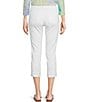 Color:Optic White - Image 2 - Stretch Denim High Rise Cropped Straight Leg Jeans