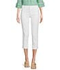 KUT from the Kloth Stretch Denim High Rise Cropped Straight Leg Jeans, Color:Optic White - Image 1