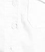 KUT from the Kloth Stretch Denim Point Collar Long Sleeve Jacket, Color:Optic White - Image 5
