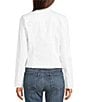 KUT from the Kloth Stretch Denim Point Collar Long Sleeve Jacket, Color:Optic White - Image 2