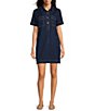 KUT from the Kloth Tatiana Denim Point Collar Short Sleeve Shift Dress - Image 1