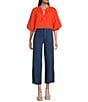KUT from the Kloth Topaz High Rise Wide Leg Pants, Color:Ocean Blue - Image 3