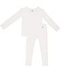 Kyte BABY Little Kids Bamboo Long Sleeve Top & Pajama Pants Set, Color:Cloud - Image 1