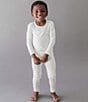 Kyte BABY Little Kids Bamboo Long Sleeve Top & Pajama Pants Set, Color:Cloud - Image 2