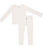 Kyte BABY Little Kids Bamboo Long Sleeve Top & Pajama Pants Set, Color:Oat - Image 1