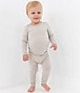 Kyte BABY Little Kids Bamboo Long Sleeve Top & Pajama Pants Set, Color:Oat - Image 2