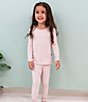 Kyte BABY Little Kids Bamboo Long Sleeve Top & Pajama Pants Set, Color:Blush - Image 2