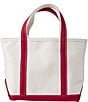 L.L.Bean L.L. Bean Open-Top Long Handle Boat and Tote Bag, Color:Red Trim - Image 1